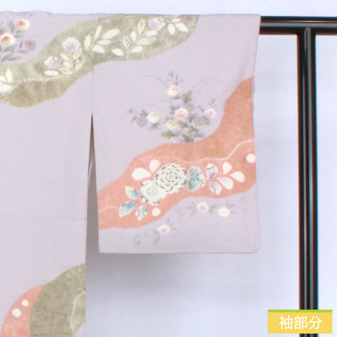 訪問着 正絹 Aランク 袷 身丈151.5cm 裄丈62cm 霞色（かすみいろ） 京友禅 辻ヶ花 紫系 1112006793220
