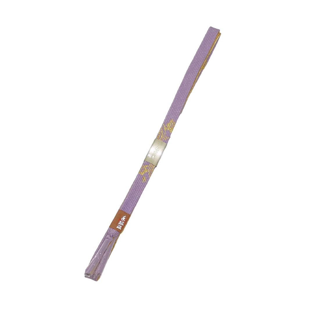 （新古品） 帯締め・帯揚げセット 正絹 NEWランク 浅青朽葉色（うすあおくちばいろ） 梅 古典柄 長さ約165cm 幅約1.6cm セミフォーマル 紫系 1141000611320