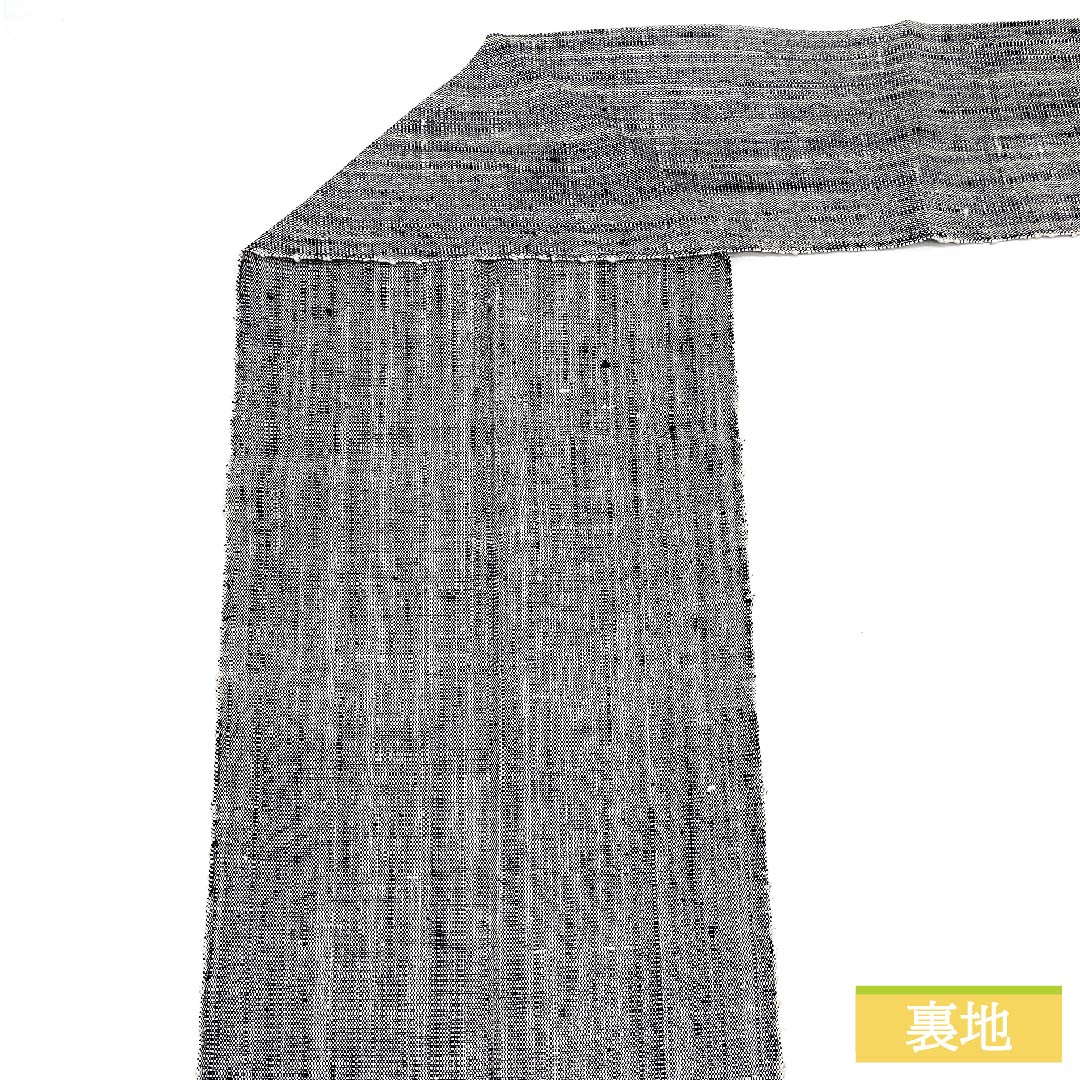 名古屋帯 銀白色色（ぎんはくしょくいろ） 落ち葉 帯丈360cm 正絹 Sランク ポイント柄 カジュアル グレー系 1124006442322 松葉仕立て