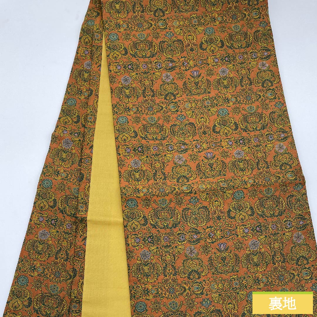 名古屋帯 樺色 正倉院模様 萬葉 帯丈360cm 正絹 Sランク 全通 カジュアル 茶系 1124005492314  開き仕立て