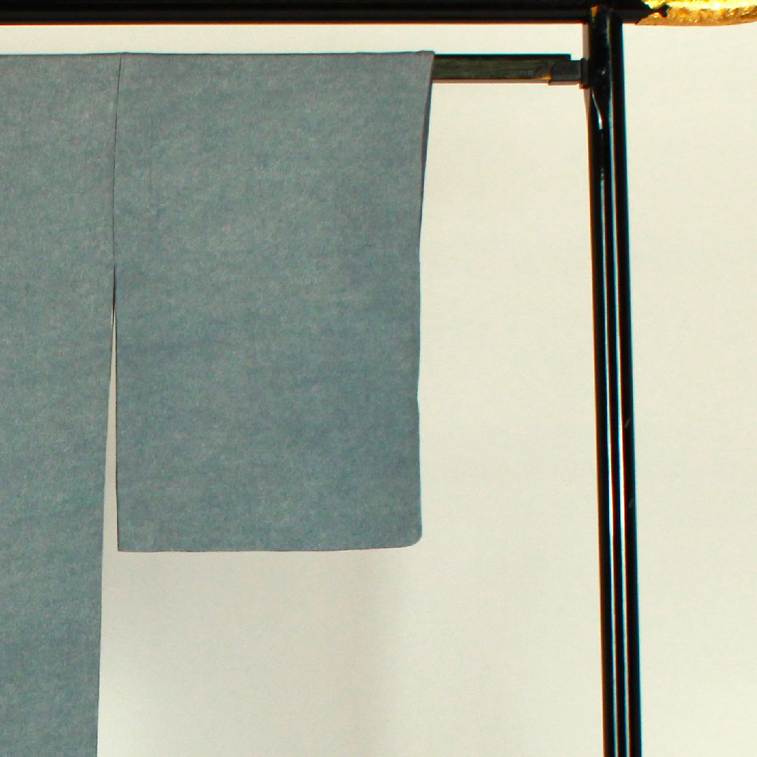Komon Length 161cm Sleeve length 64cm Awase Edo Komon Kazuo Adachi Shark Butt-matching Three Aoi Silk S Rank Blue 1115001242317