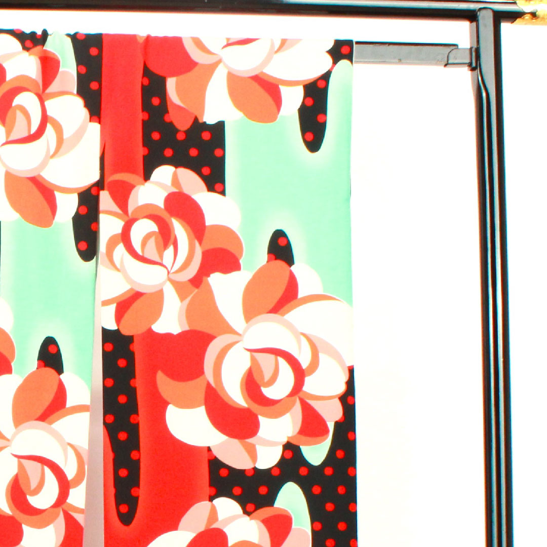 Long-sleeved kimono, length 168cm, sleeve length 67.5cm, lined, washable, rose, poly, S rank, gradation, 1113001372599