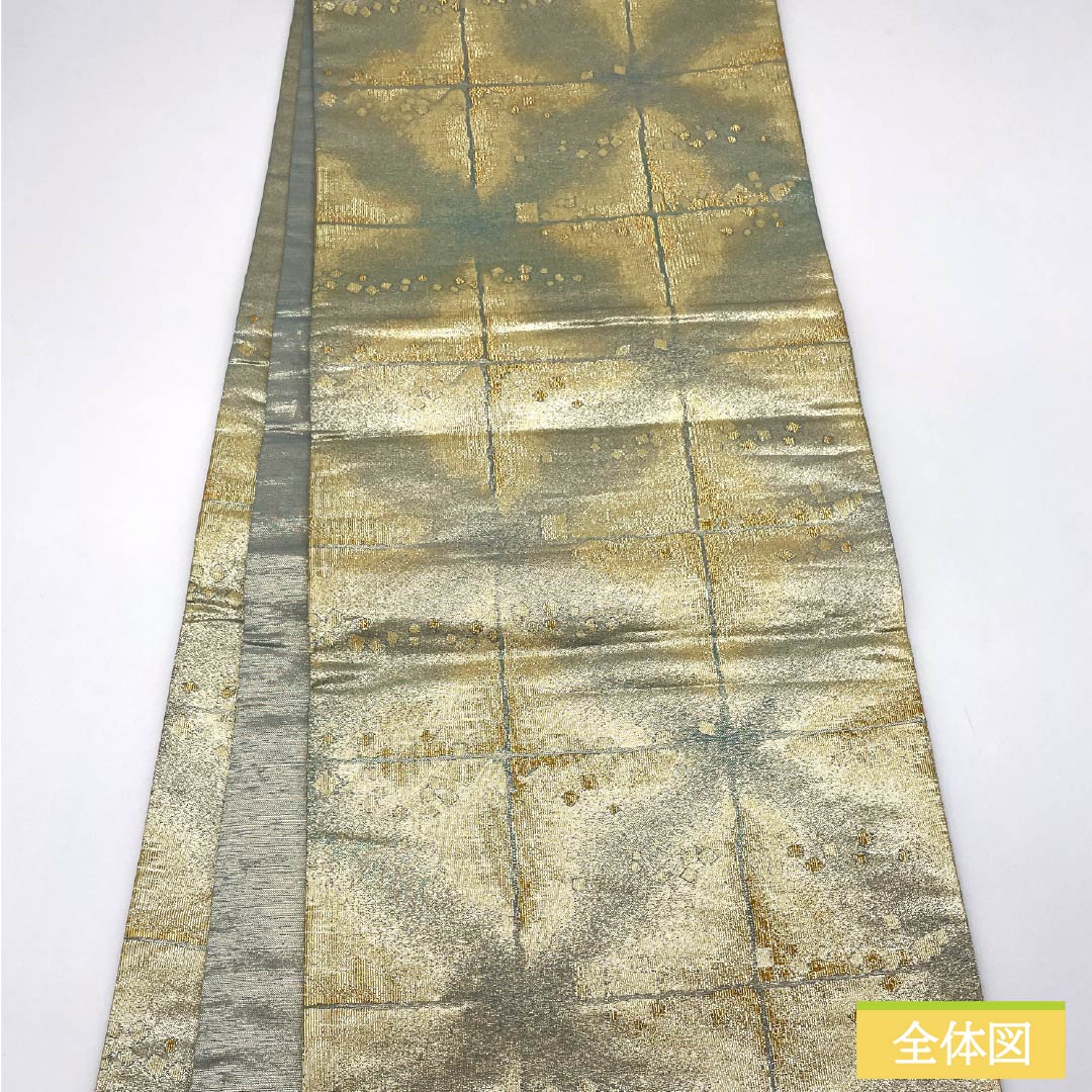 Fukuro Obi (Sash) - Pure Silk, Light Blue (Mizuasagiiro) - For Tomesode (Formal Kimono) - Abstract Pattern - Square - Obi Length: 440cm - S Rank - Six-way - Formal - Light Blue - 1123013472324