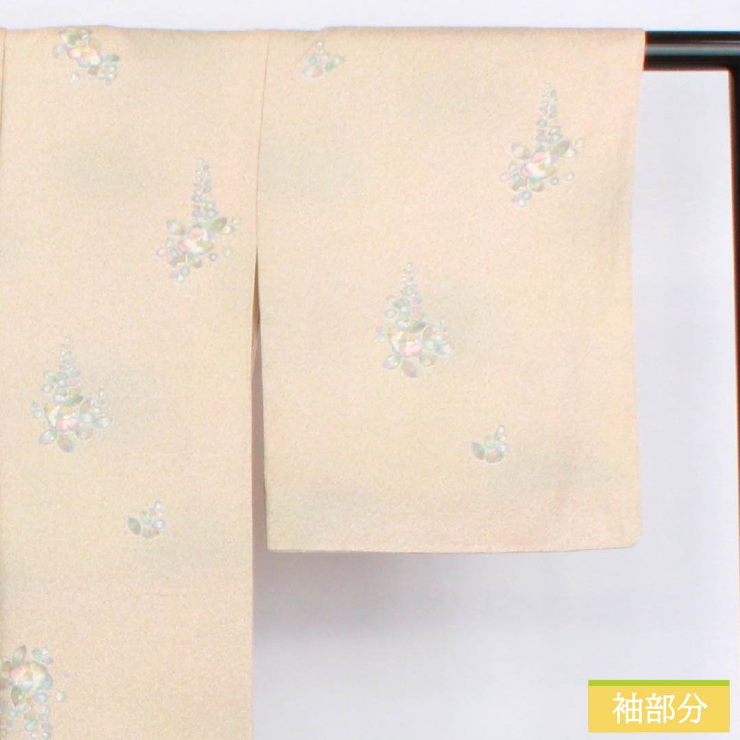 Komon (small pattern) silk, A-rank, length 163.5cm, sleeve length 65.5cm, lined, walnut-colored, Tsujigahana (flower) pattern, sewn with a beige finish, product number 1115006343425