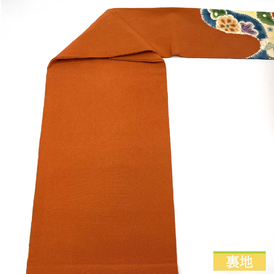 Nagoya obi, ochre, crepe fabric, Tsujigahana, obi length 362cm, pure silk, A rank, point pattern, semi-formal, orange, 1124008043326, Nagoya style