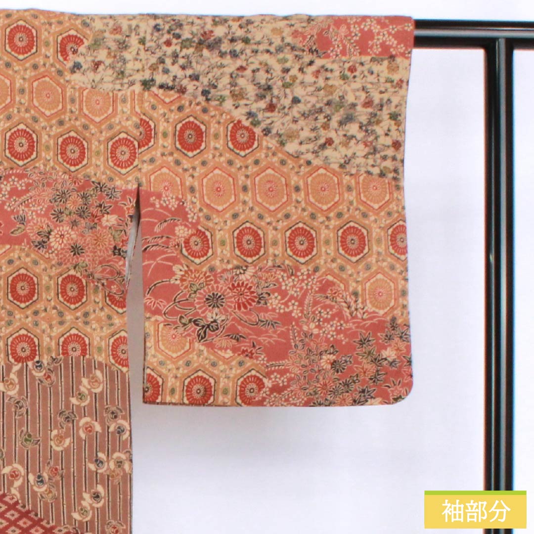 訪問着 正絹 Aランク 袷 身丈166.5cm 裄丈65cm 京紅型 古典柄 作家物 グラデーション系 1112006843599