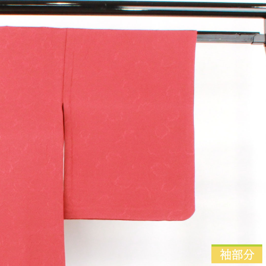 Plain color, pure silk, length 158cm, sleeve length 65.5cm, crimson, leaf pattern, ivy, single layer, A rank, red, 1114001503312