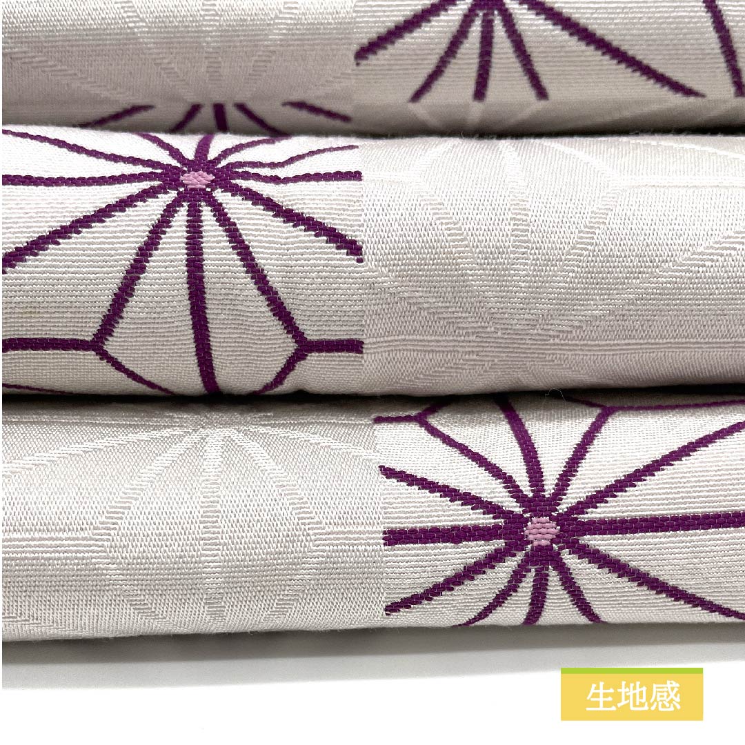 [Unfinished] Half-width Obi Polyester A Rank White Asanoha Pattern Ichimatsu Pattern Classic Pattern Reversible Geometric Pattern Obi Length 346cm White Tone 1125000963311