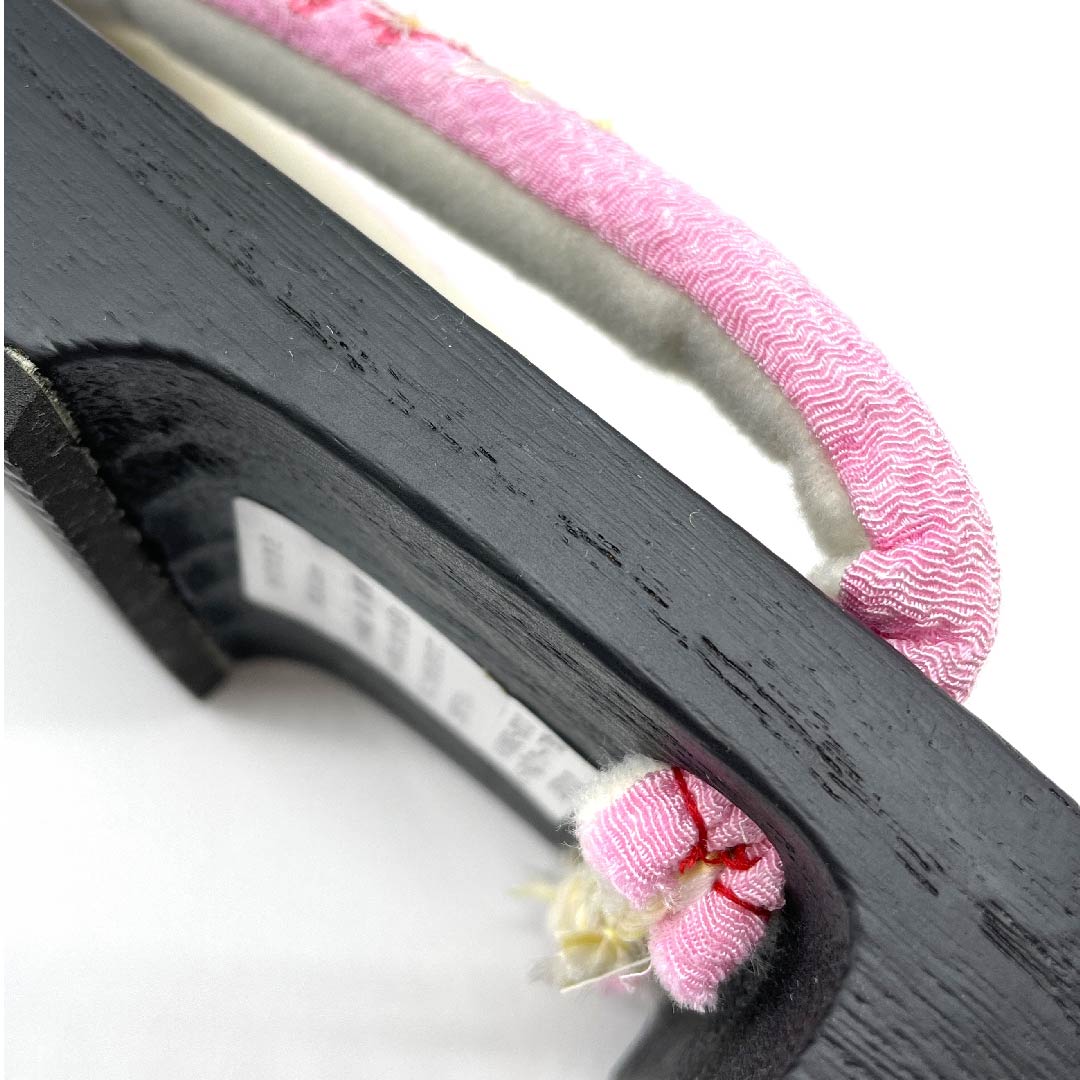 (Brand new, unused) Geta clogs, crepe, embroidered, floral pattern, XL size, black, NEW rank, 1122000951510