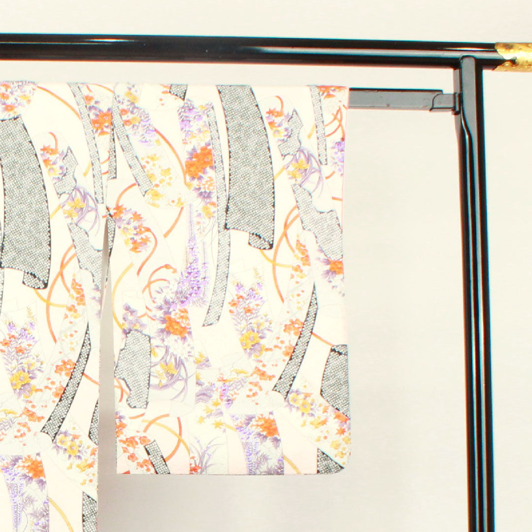 Small pattern, length 170cm, sleeve length 65cm, lined, cherry blossom color, washable kimono, floral pattern, poly, S rank, pink 1115002622613