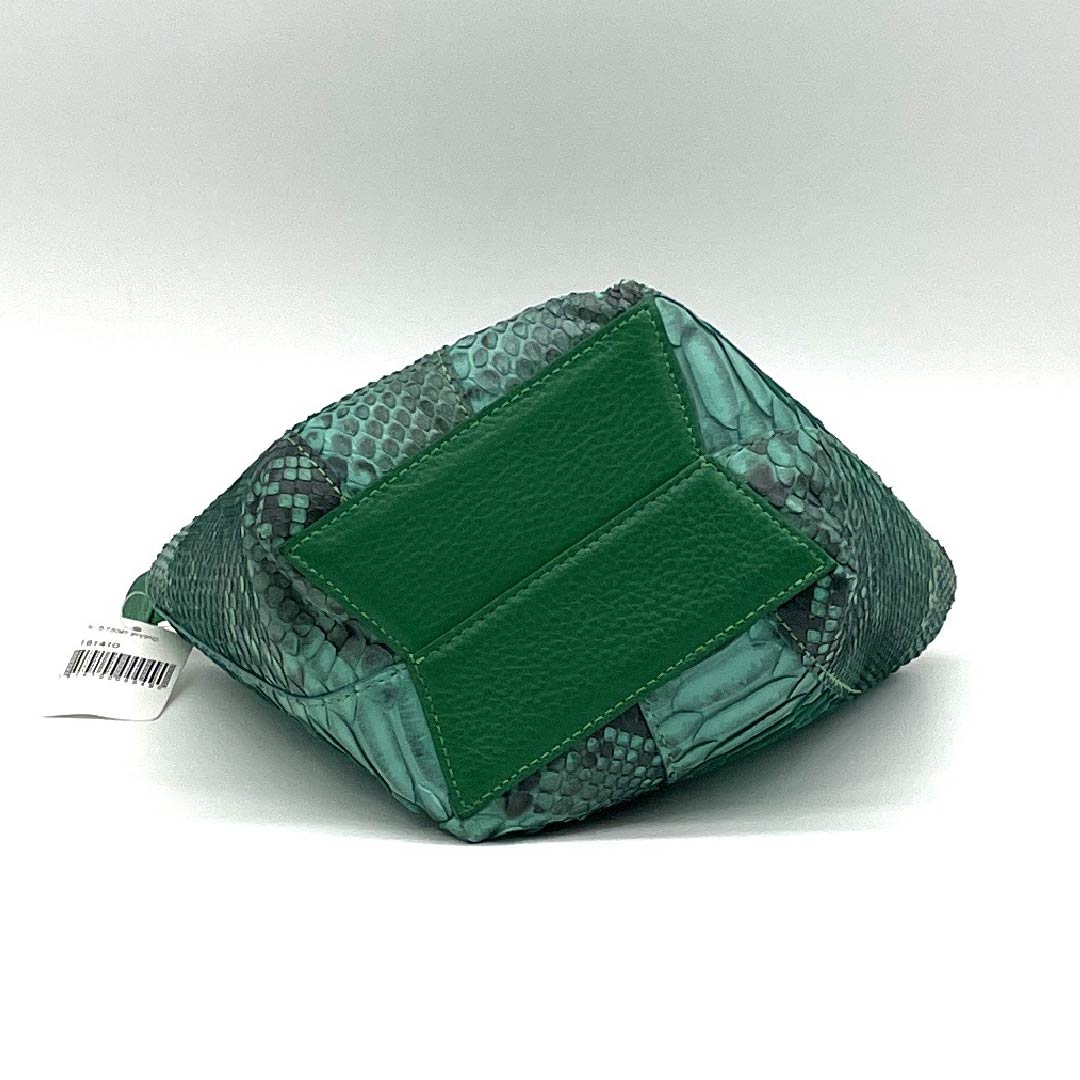 (Like New) Western-style Python Bag, Grade A, Like New, Python Patchwork, Green, 119700023319