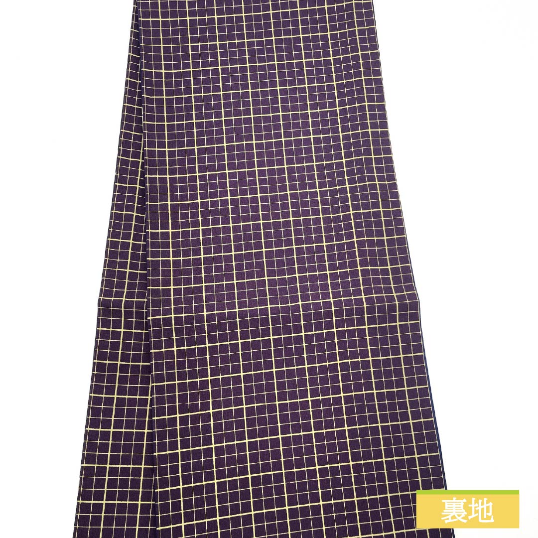 (Kyoto Fukuro Obi) Nagoya Obi, Polyester, Grade A, Rurikon (Blue), Reversible, Dyed Obi with Snow Ring Pattern, Length 396cm, Six-Ply, Casual, Blue, Item Number 1124011033417, Open-Leg Style