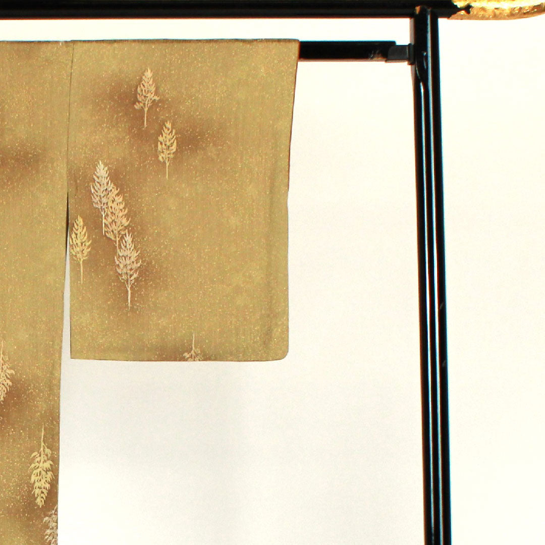 Komon, Length 150.5cm, Sleeve length 62cm, Lined, Pure silk, A rank, Yellow, 1115001773123