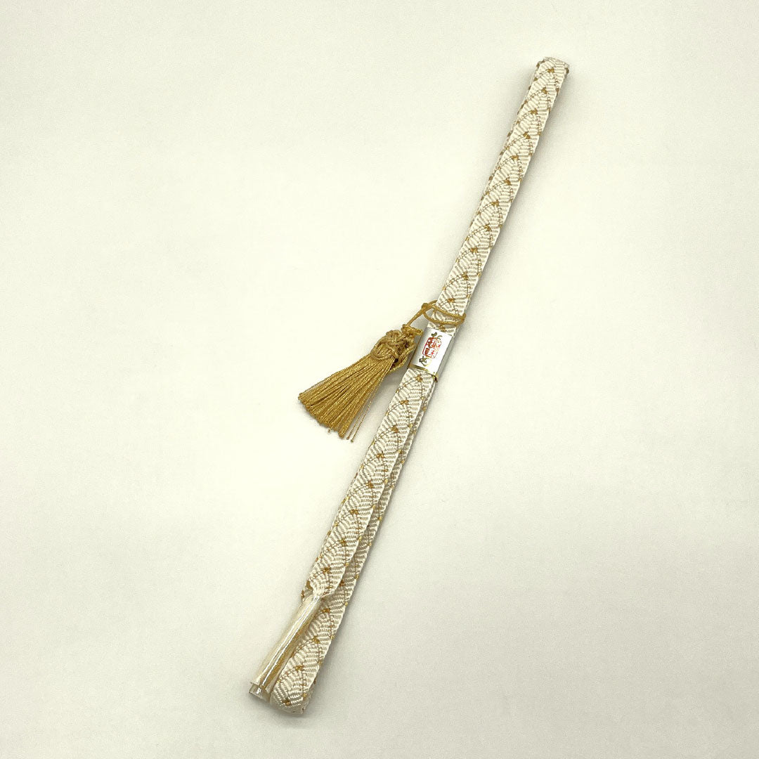 （新古品） 帯締め・帯揚げセット 正絹 NEWランク 乳白色（にゅうはくしょく） 留袖用 絞り 古典柄 長さ約160cm 幅約1.7cm フォーマル 白系 1141000371311