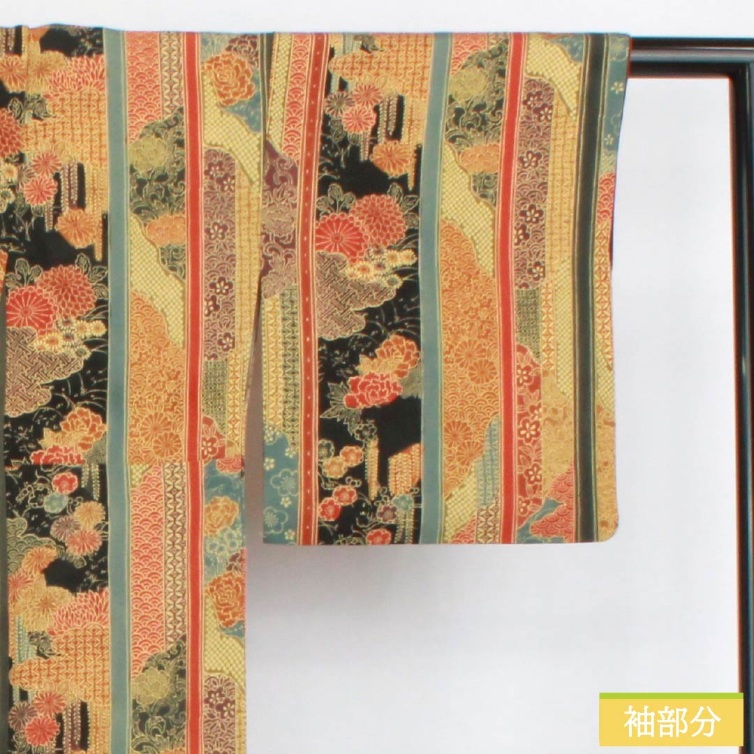 Komon (small pattern) pure silk, A-rank, length 155cm, sleeve length 62cm, lined, vertical stripes, classic gradient pattern, product number 1115006603399