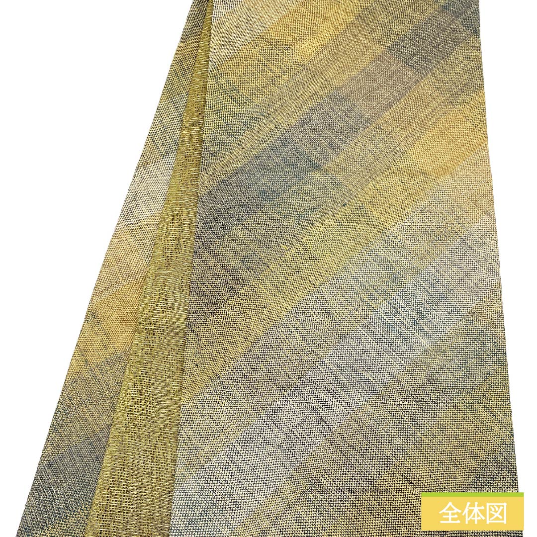 Fukuro Obi, pure silk, made by Hinaya, Nishijin weave, diamond pattern, reversible, obi length 454cm, S rank, full length, semi-formal, gradation style, 1123012622499