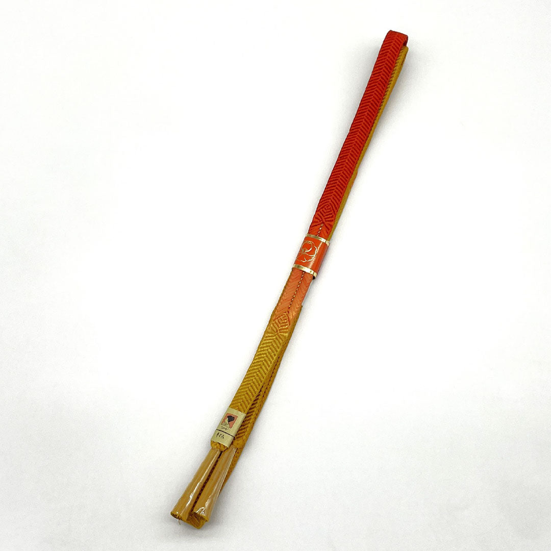 Unused Item: Obi-jime and Obi-age Set, Pure Silk, NEW Rank, Golden Yellow and Oxblood Red, Classic Pattern, Two-Tone, Length approx. 157cm, Width approx. 1.5cm, Semi-Formal, Yellow Tones, 1141000521323
