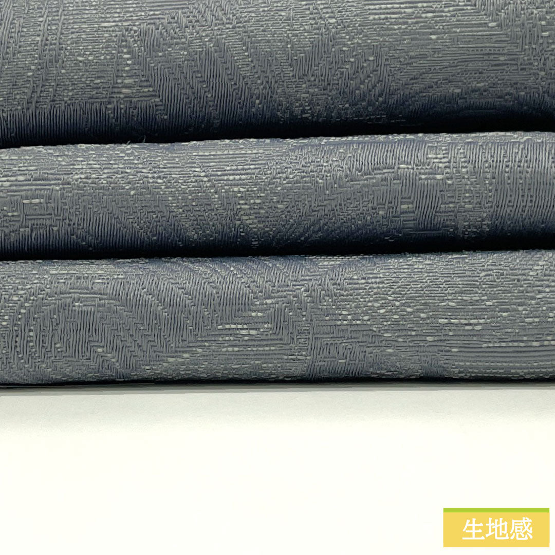 （新品）半幅帯 ポリエステル NEWランク 鉛色（なまりいろ） 藍鉄色（あいてついろ） 幾何学模様 円 抽象花模様 リバーシブル 帯丈400cm グレー系 1125002611422