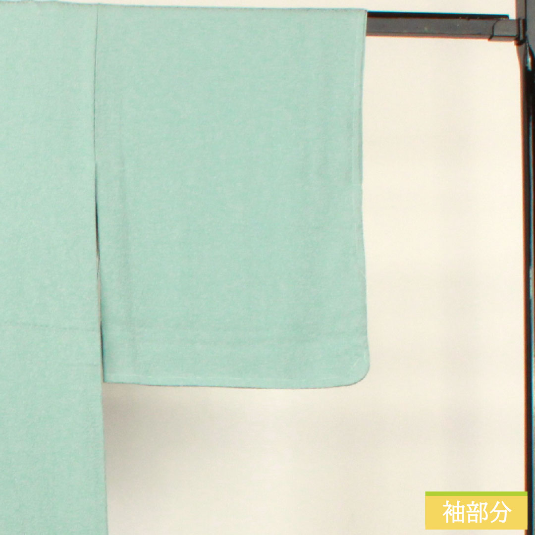 Plain color, pure silk, length 157.5cm, sleeve length 62.5cm, Kinuta celadon color, silk, round with different hawk feathers, basting thread included, unused, lined, S rank, light blue, 1114001452324