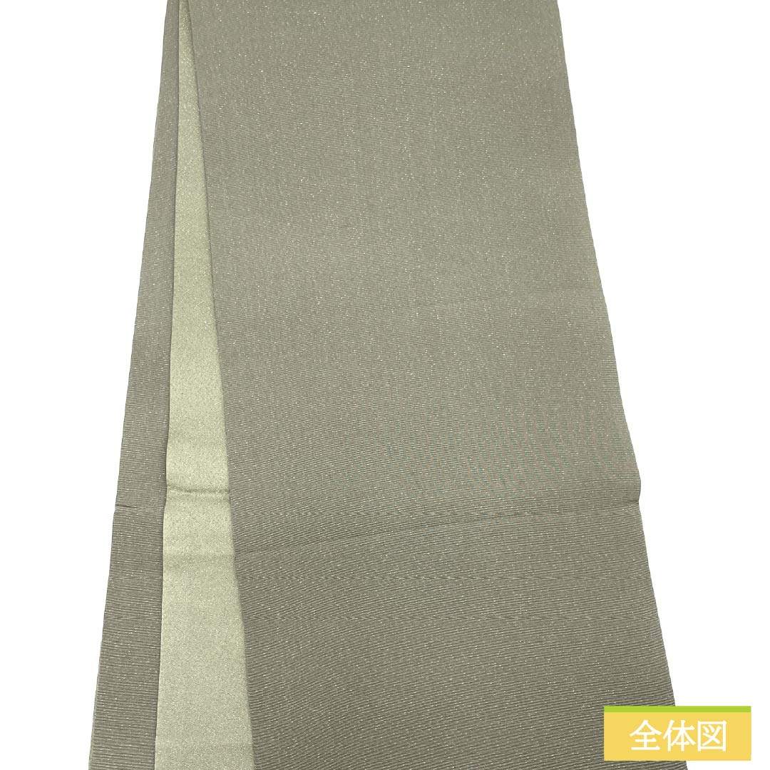 Silk Fukuro Obi (Sash) in Rikyu Nezumiiro (Gray) with Tsujigahana (Flower) motif, Length: 460cm, S-Rank, Pointed Design, Semi-Formal, Gray, Product Number: 1123014972422
