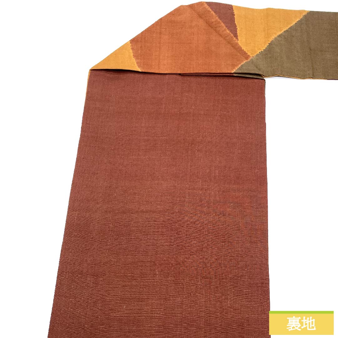 Nagoya obi, golden yellow, floral pattern, pongee fabric, inlay style, obi length 369cm, pure silk, S rank, point pattern, casual, gradation style, 1124005752399, Nagoya style
