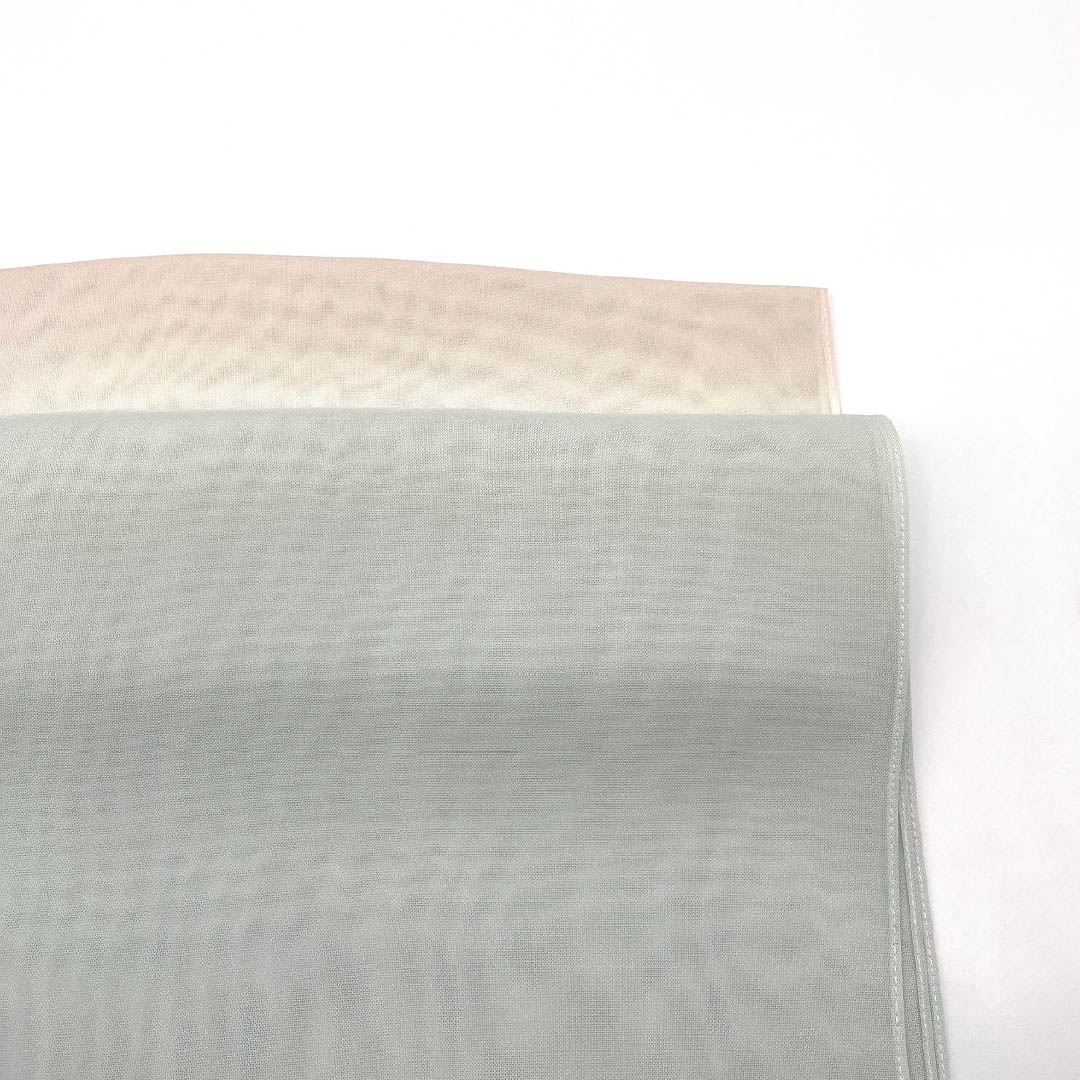New Silk Obiage (Semi-Formal) in Blue and White Porcelain and Maiden Colors (Otomeiro) - Summer Two-Tone Design, Approximately 180cm Long, 29.5cm Wide, Light Blue, Product Number: 1136001001924