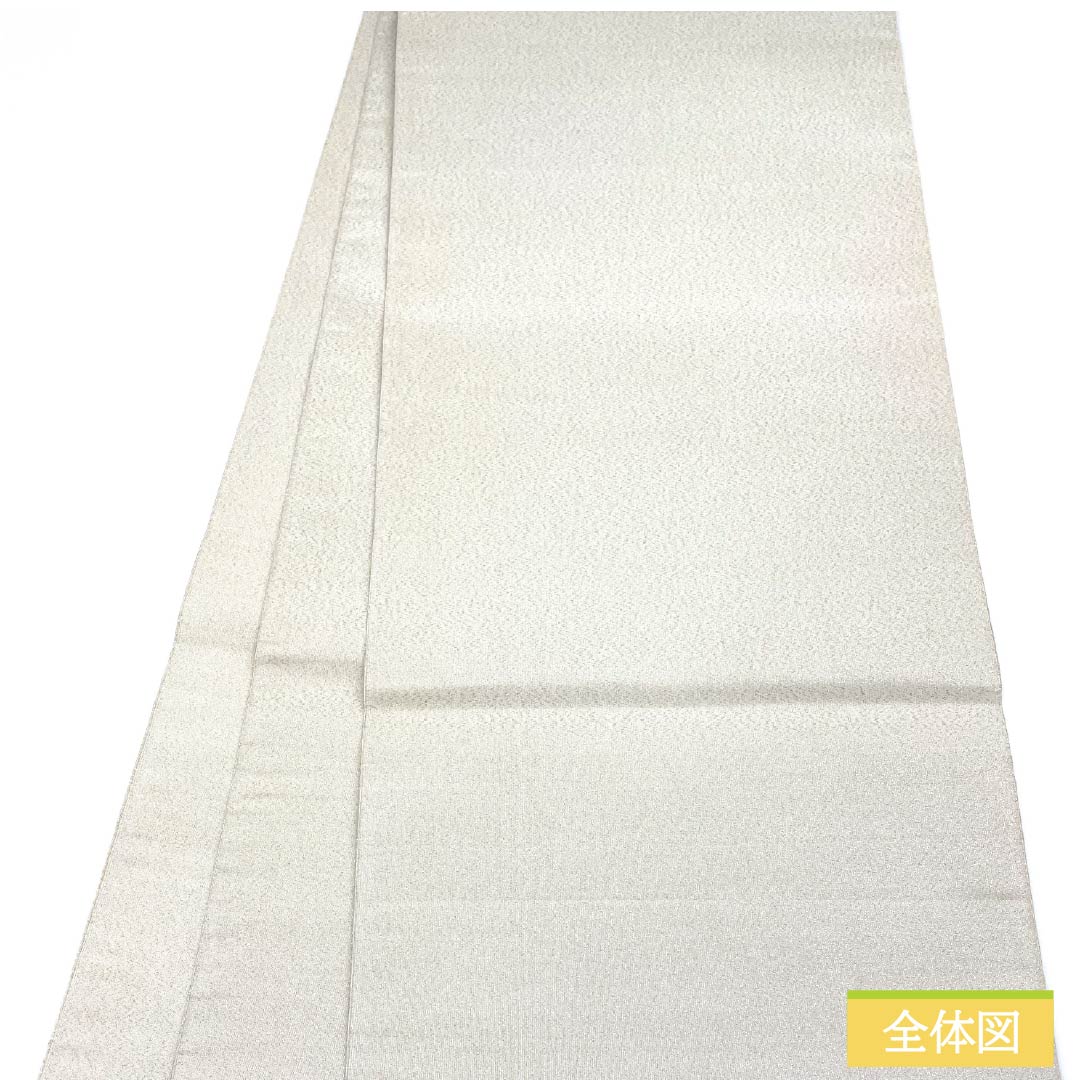 袋帯 正絹 胡粉色（ごふんいろ） 綴れ織 相良刺繍 扇面 牡丹 帯丈448cm Aランク ポイント柄 フォーマル 白系 1123012653311