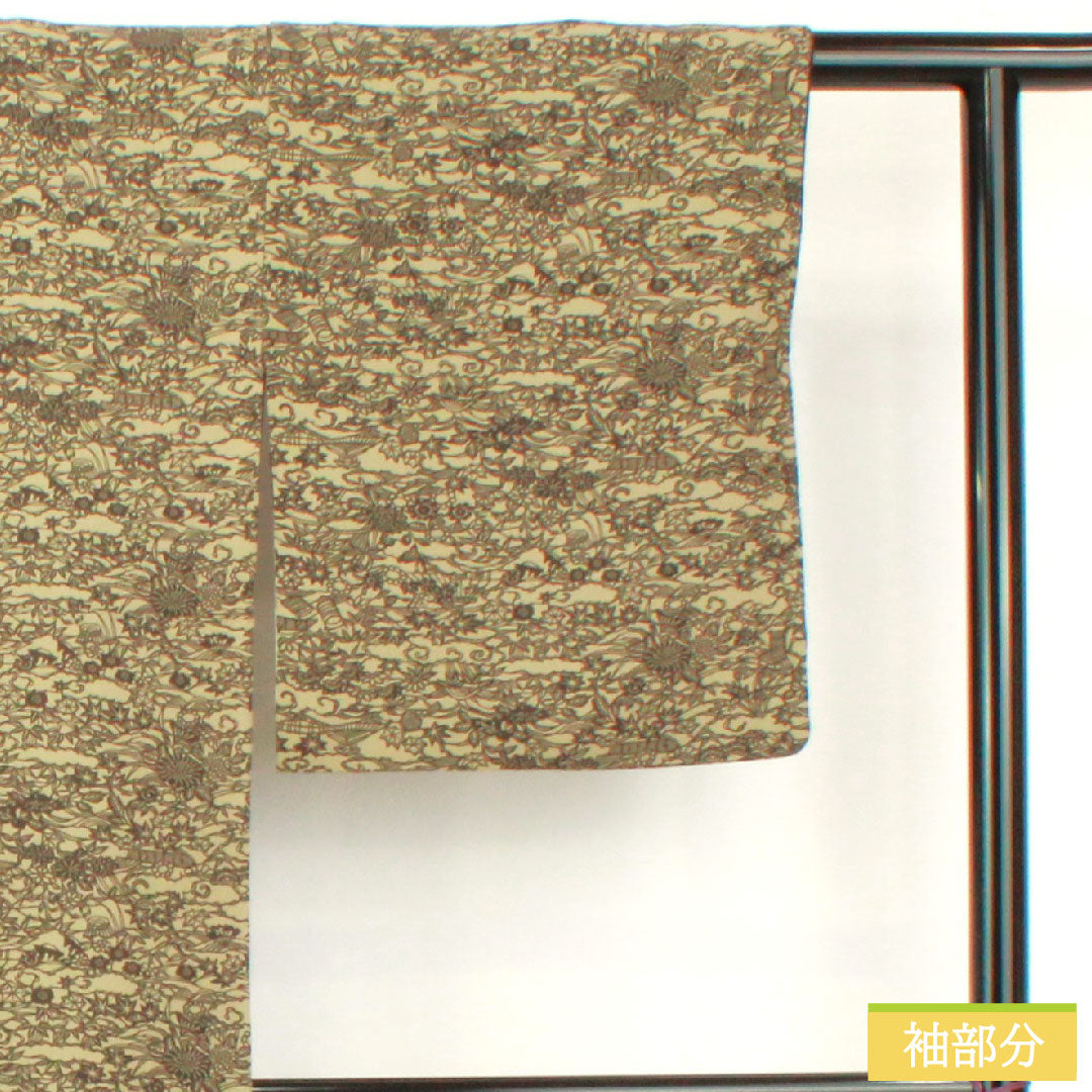 小紋 正絹 身丈163cm 裄丈65.5cm 袷 江戸鼠色（えどねずいろ） 型染 茶屋辻 Sランク グレー系 1115004692422