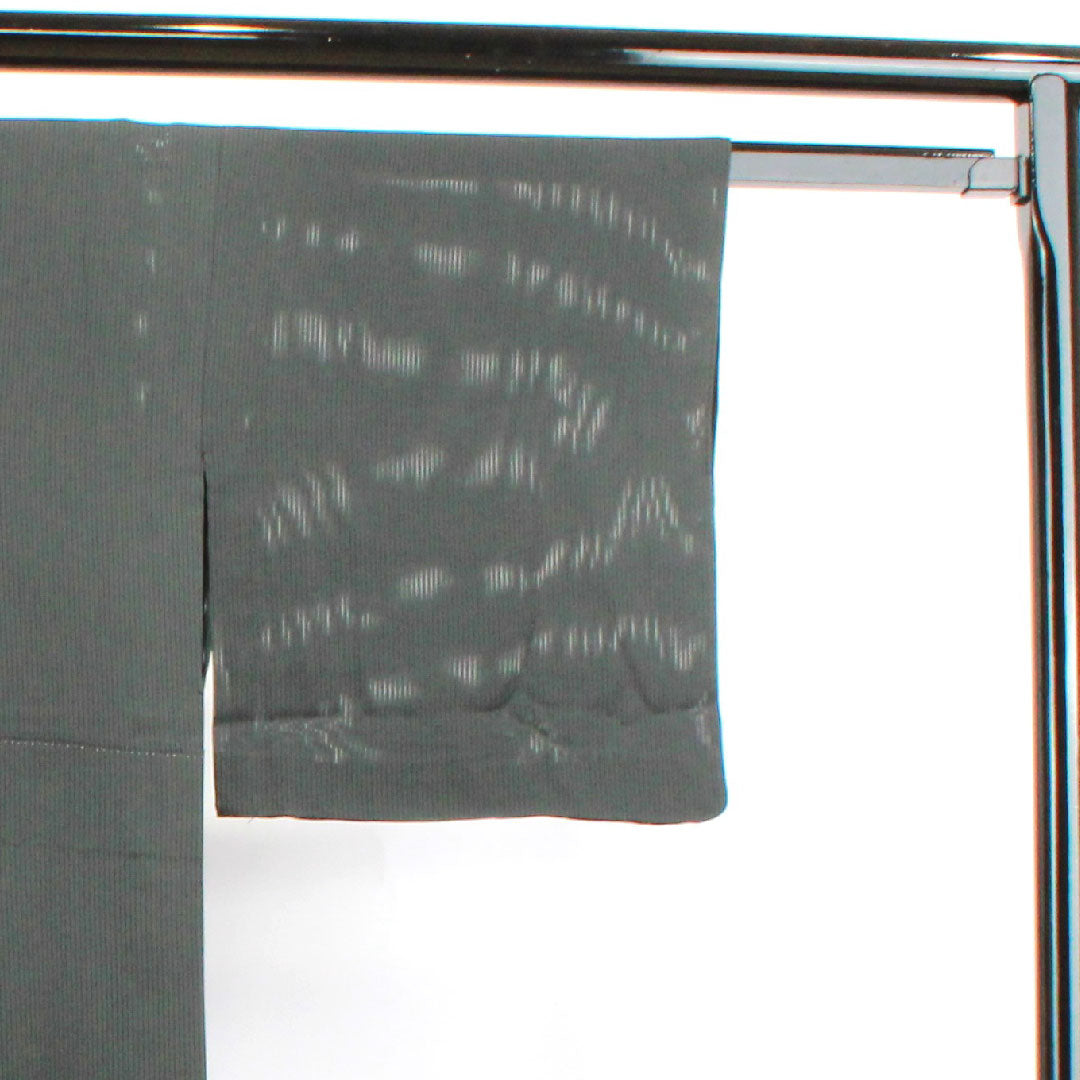 夏物 正絹 訪問着 身丈156.5cm 裄丈63cm  竪絽（たてろ） 蛍  絽 Sランク 黒系 1132001102310