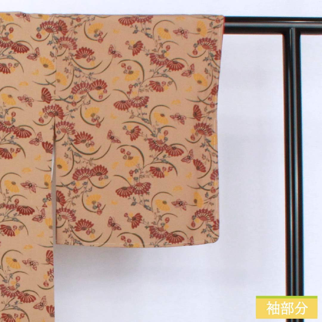 Komon (small pattern) kimono, pure silk, A-rank, length 164cm, sleeve length 65.5cm, lined, clove brown, stencil dyeing, plant dyeing, by Shozo, artist, beige, product number 1115007553425