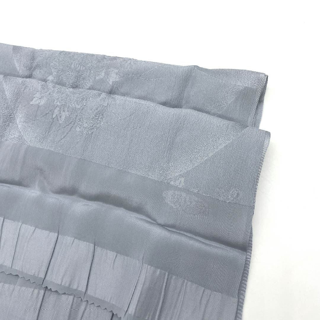 (Like new) Pure silk obijime and obiage set, light dull color, suitable for mourning wear, approximately 163cm long and 1.5cm wide, grayish-gray, product number 1141000201322