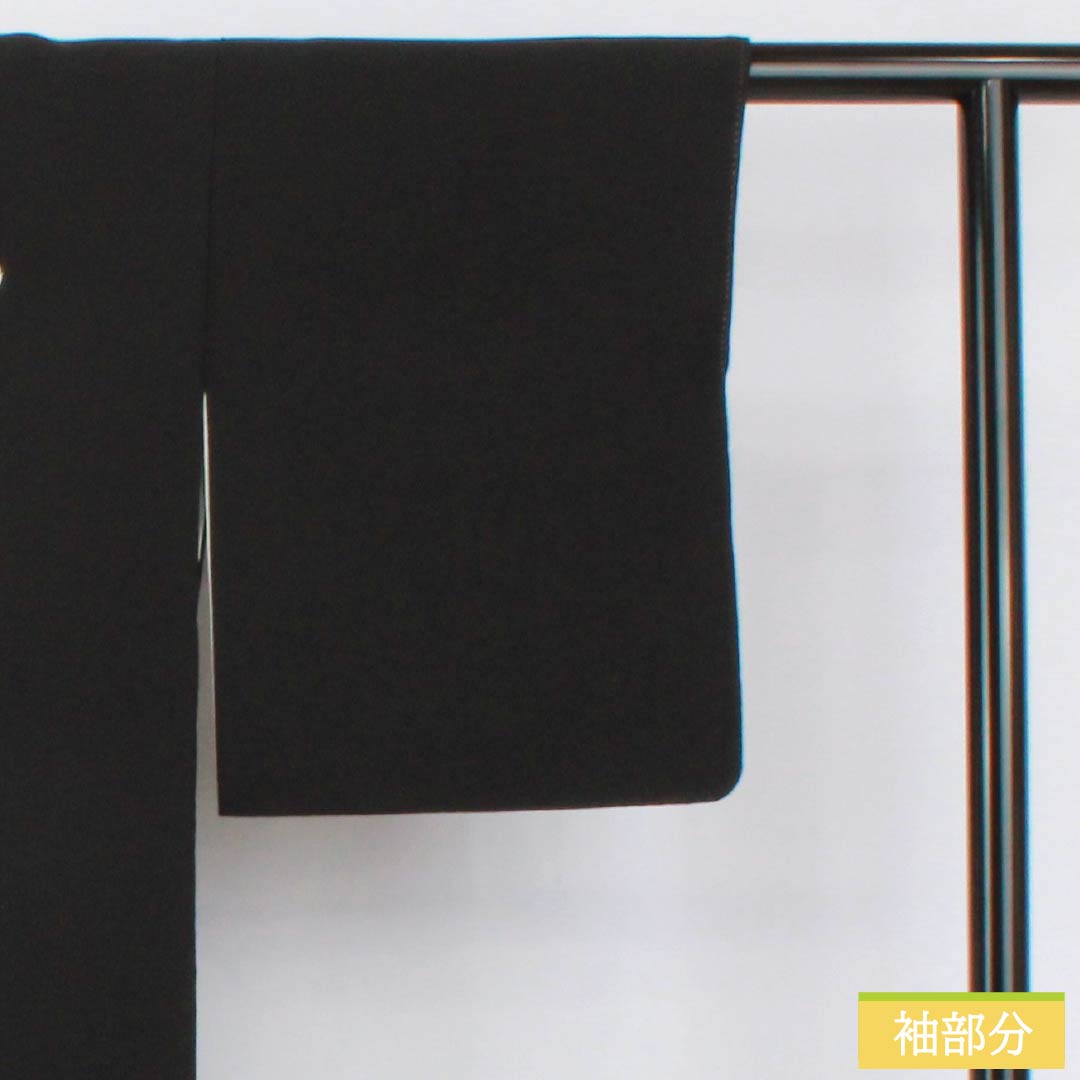 Black Tomesode (Japanese Kimono) - Pure Silk, Grade A, Length 161.5cm, Sleeve Length 64cm, Lined, Five Crests, Swallowtail Butterfly Embroidery, Bird Design, Braided Cord, Black, Item Number 1111001813410