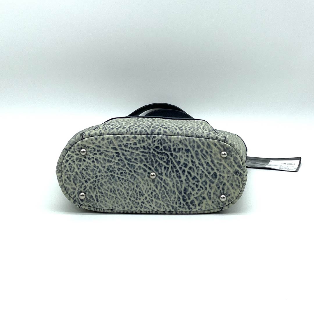 （新古品） 洋装バッグ オットセイ×リザード Aランク 新古品 オットセイ×リザード トートバッグ 紺系 119700040318