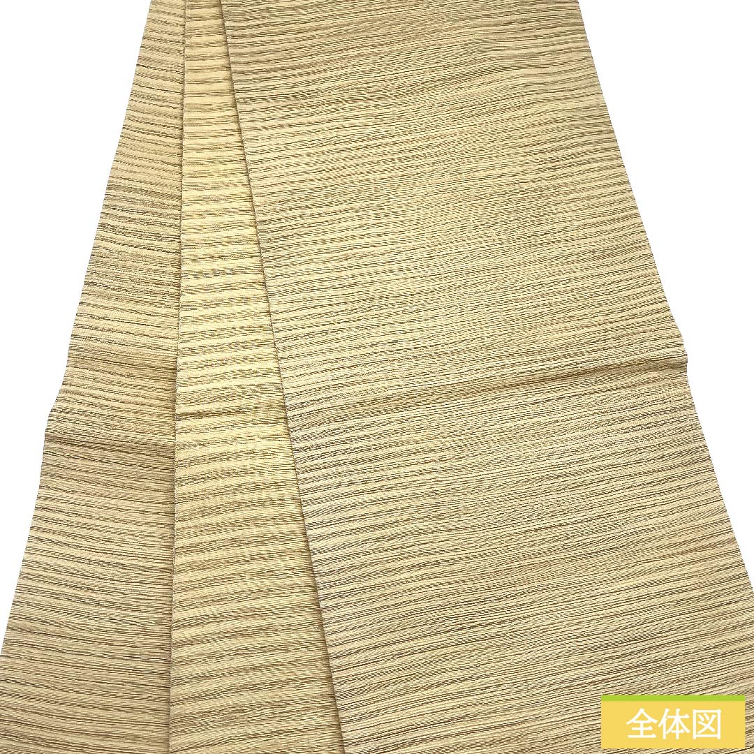 Fukuro Obi, pure silk, Tokyo white brown, circle, geometric pattern, obi length 448cm, S rank, six-pass, casual, beige, 1123011012325