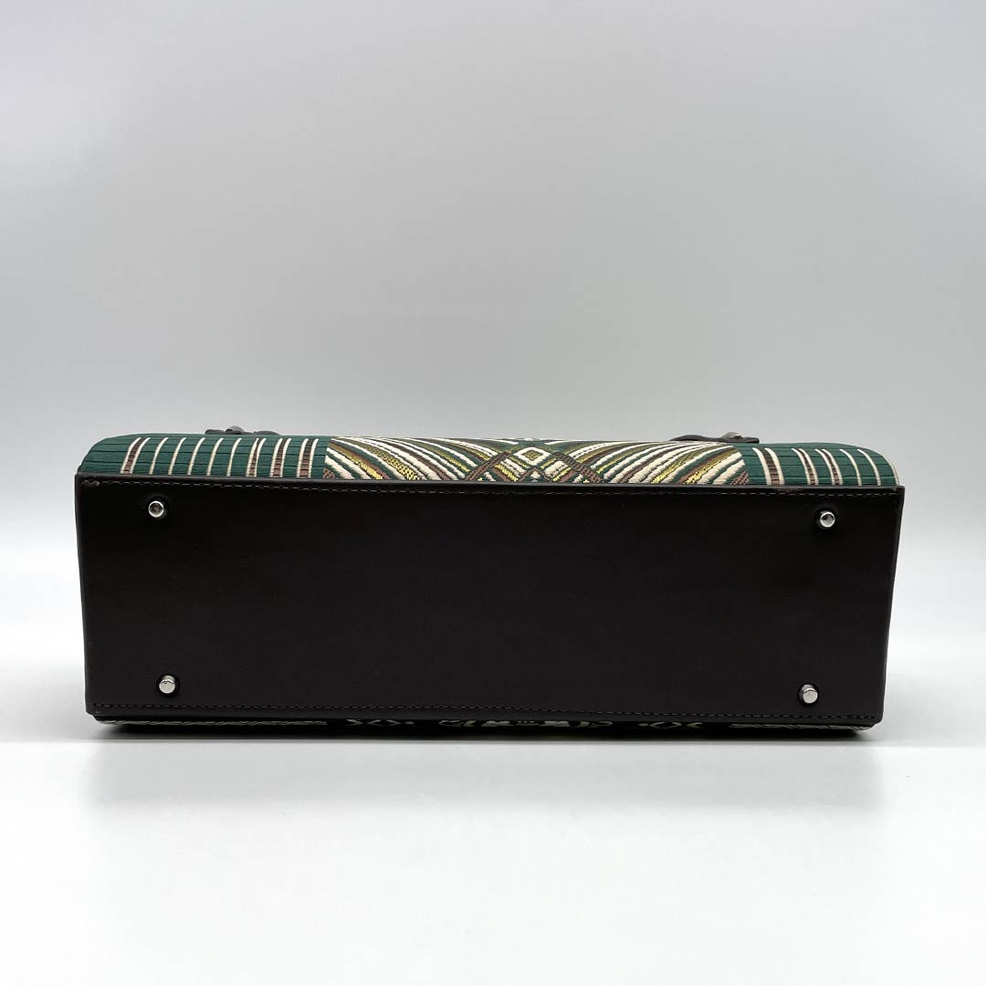 (Like New) Casual Japanese Bag, New Rank, Hakata Ori Okura Orimono Seinosuke Rikyu Bag, Green, 113900110119