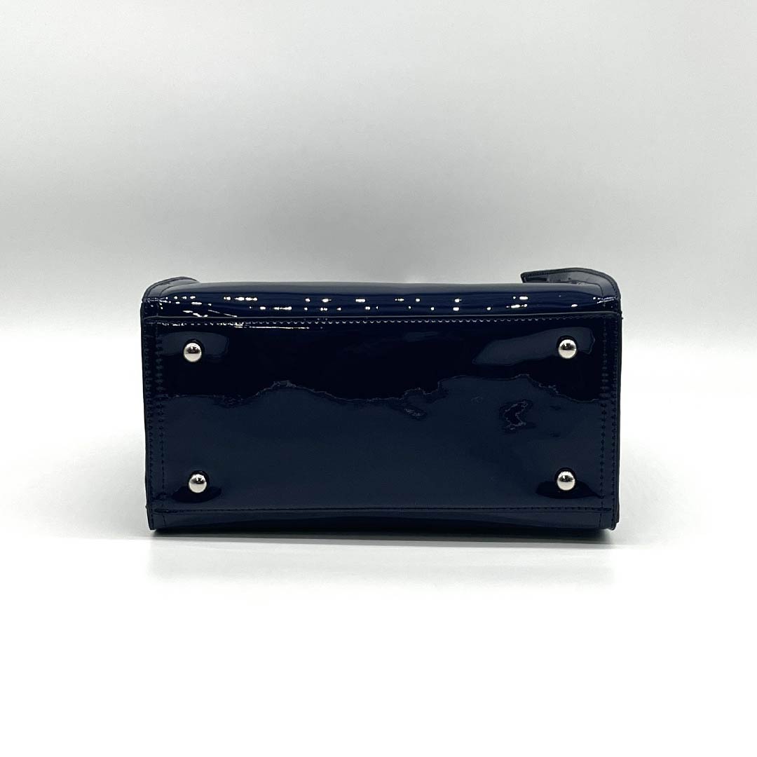 （新古品） 洋装バッグ 牛床革 Bランク 新古品 牛床革 ２WAY 紺系 119700036418