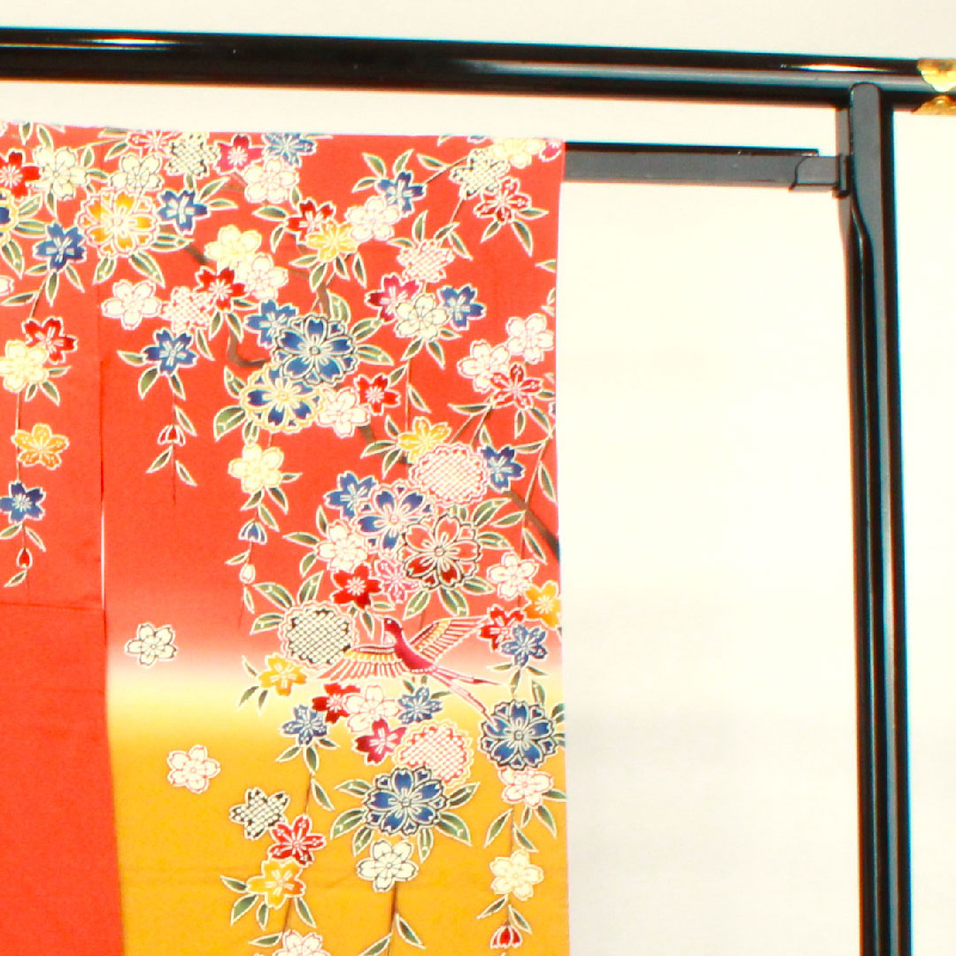 振袖 身丈156.5cm 裄丈64cm 袷  京紅型 吉祥文様  正絹 Sランク グラデーション系 1113001642399
