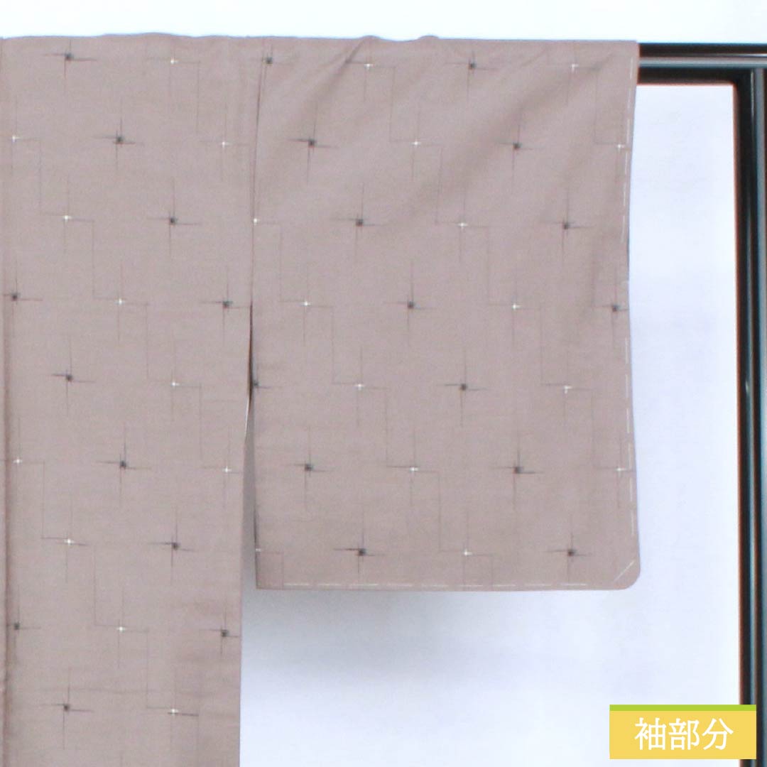 Tsumugi Silk S Rank Length 165.5cm Sleeve Length 64cm Akunezumi-iro Geometric Pattern With basting thread Lined Gray 1116005002522