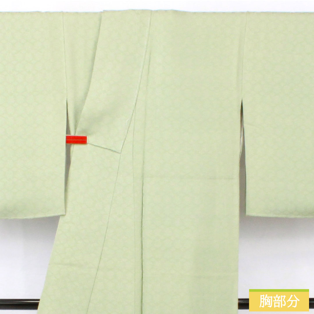 Plain color, pure silk, length 158cm, sleeve length 64.5cm, light green, one crest, four-layered, lined, S rank, green, 1114001662319