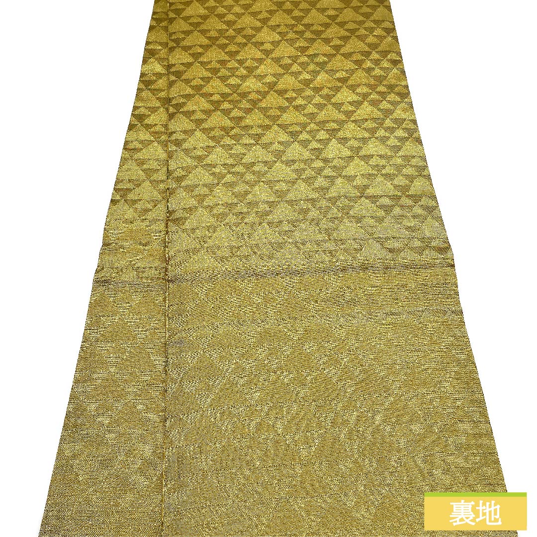 Fukuro Obi, pure silk, gold, Shippo Tsunagi, obi length 447cm, S rank, six-way, semi-formal, gold, 1123011432321