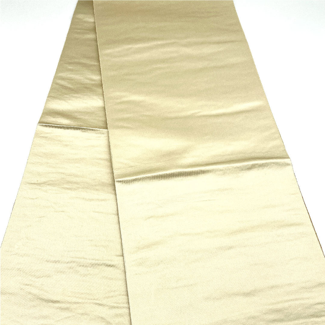 [Unhemmed] Fukuro Obi, Silk, S Rank, Dochō Autumn Grass and Floral Motif, Nagashima Textile, Length 428cm, Rokutsu, Formal, Gold, 1123004692321