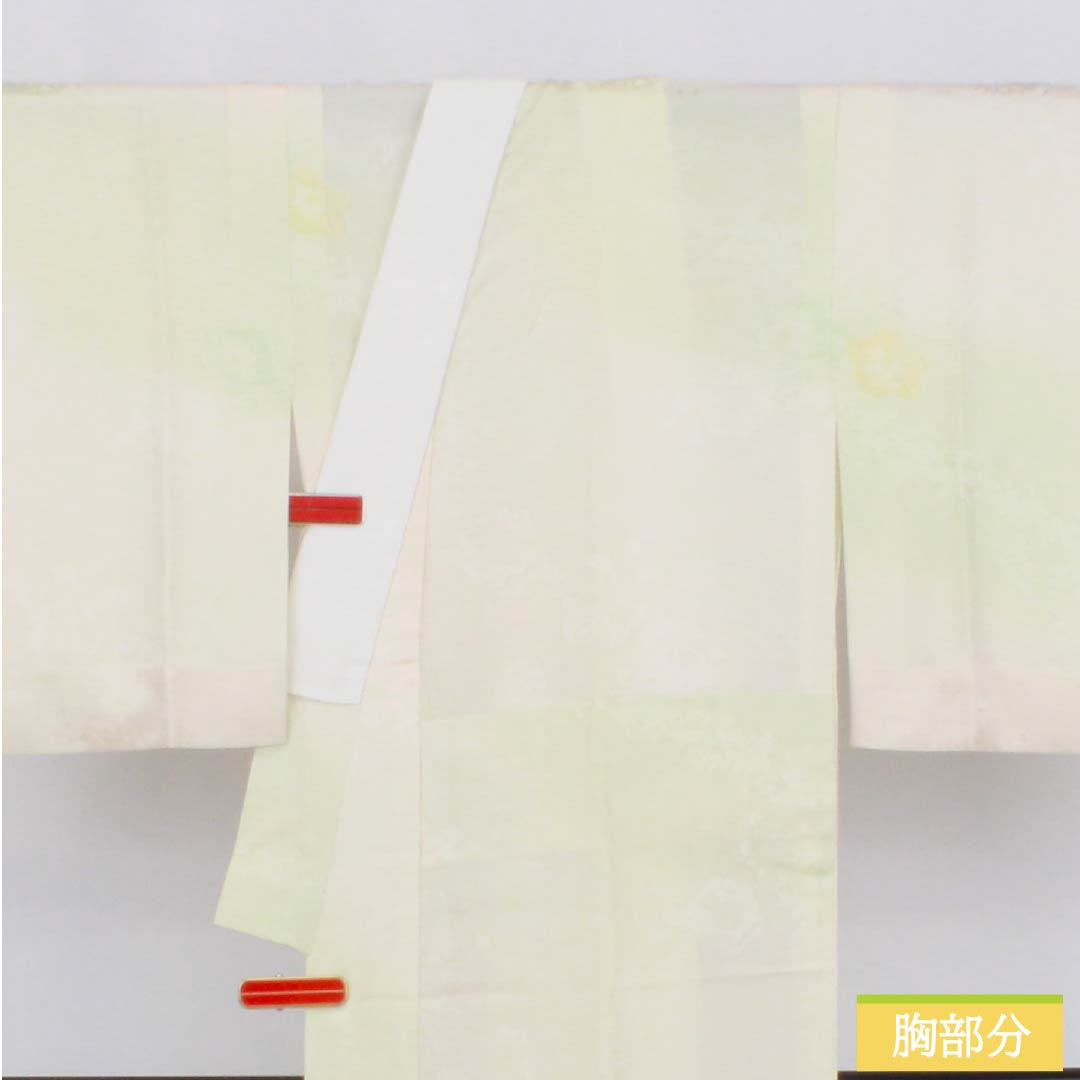 長襦袢 正絹 Sランク 身丈120cm 裄丈60.5cm 単衣 ぼかし染 吉祥文様 緑系 1129000752119