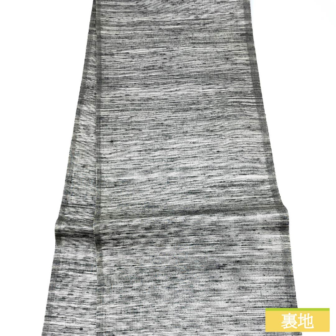 Fukuro Obi, pure silk, off-white, comb weave, abstract pattern, obi length 444cm, A rank, point pattern, casual, monotone, 1123012343327