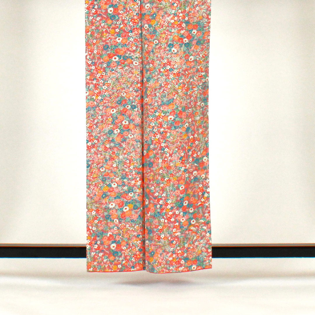 小紋 身丈161cm 裄丈64cm 袷  梅模様 レトロ 正絹 Sランク 紫系 1115000622320
