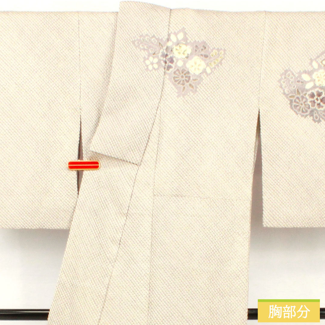訪問着 正絹 袷 身丈161.5cm 裄丈61.5cm 淡紫色（たんししょく） 総絞り 辻ヶ花 Aランク 紫系 1112005473420