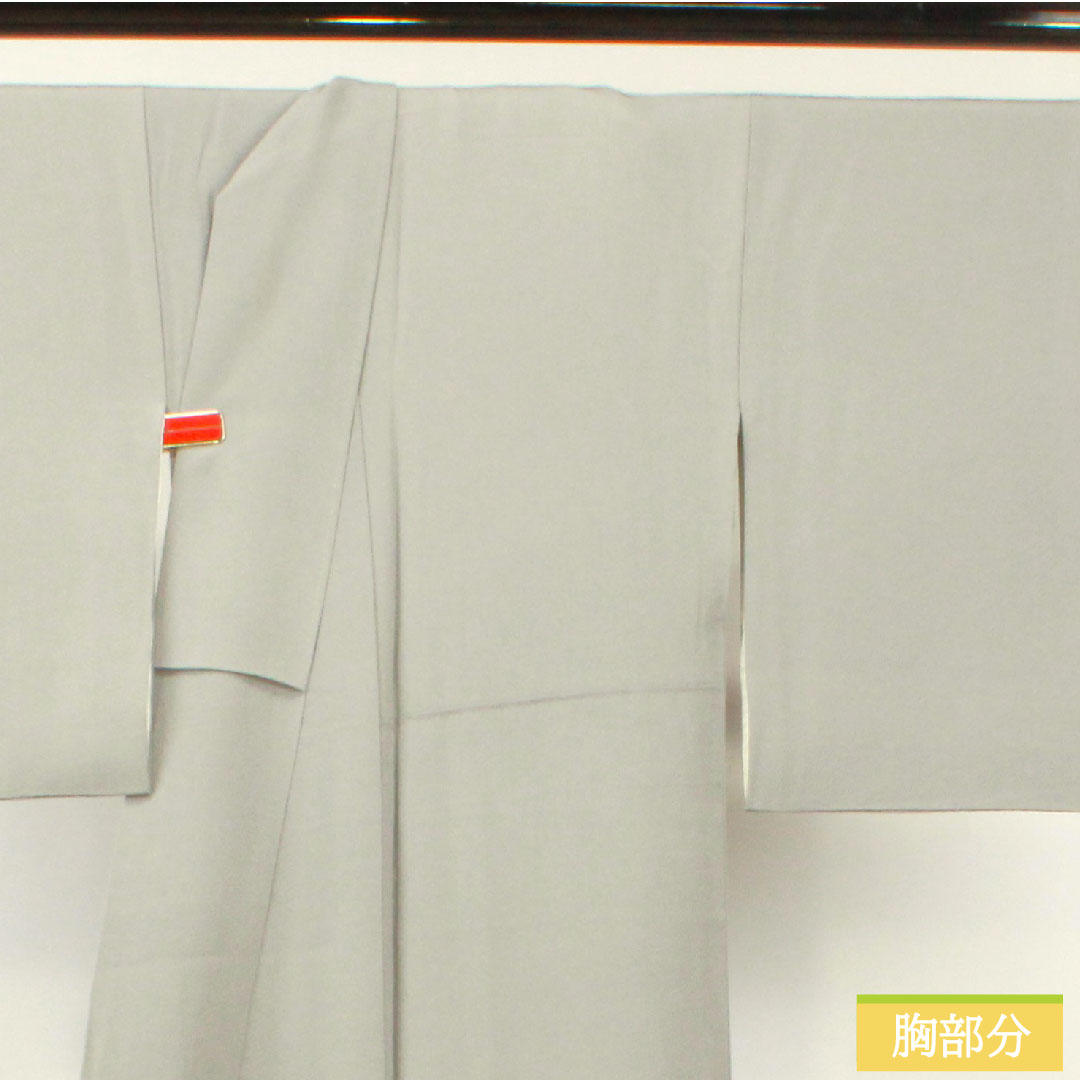 Colored Tomesode, pure silk, length 157cm, sleeve length 63.5cm, lined, tin color, landscape pattern, three crests, ivy, artist's work, Hida Takayama, pearl tone finish, A rank, gray, 1111001363322