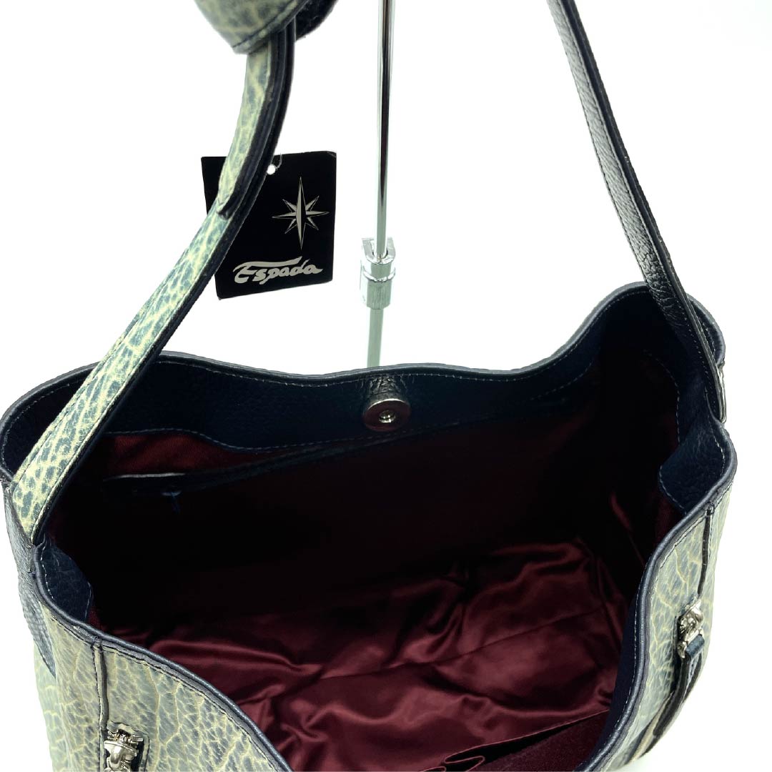 (Like New) Western-style Bag, Seal and Lizard Design, A-Rank, Like New, Seal and Lizard Design Shoulder Bag, Blue, 119700043317