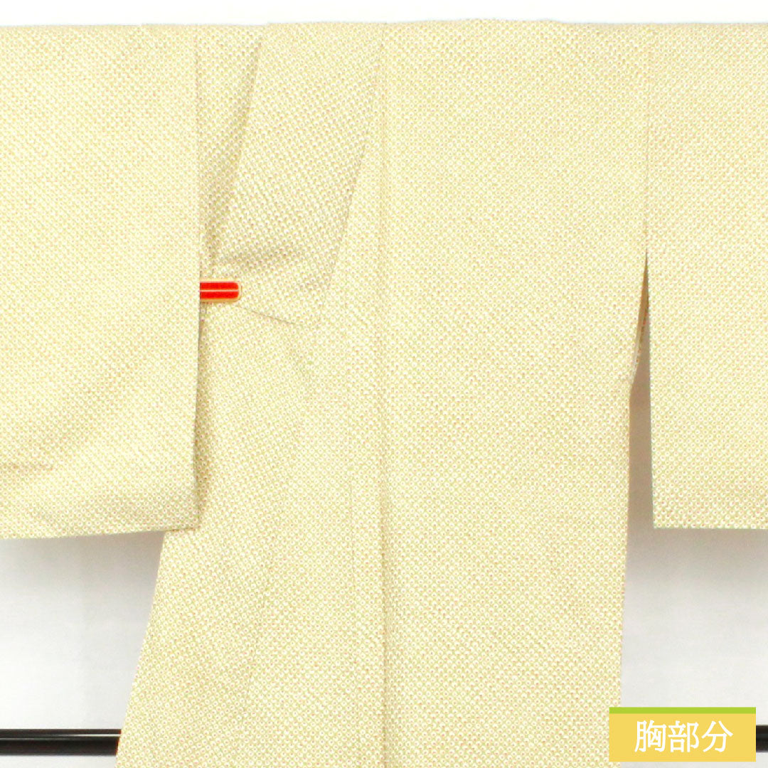 Small pattern, polyester, length 167cm, sleeve length 68cm, lined, light indigo, washable kimono, dyed Hikita, with basting thread, unused, S rank, green, 1115004792519