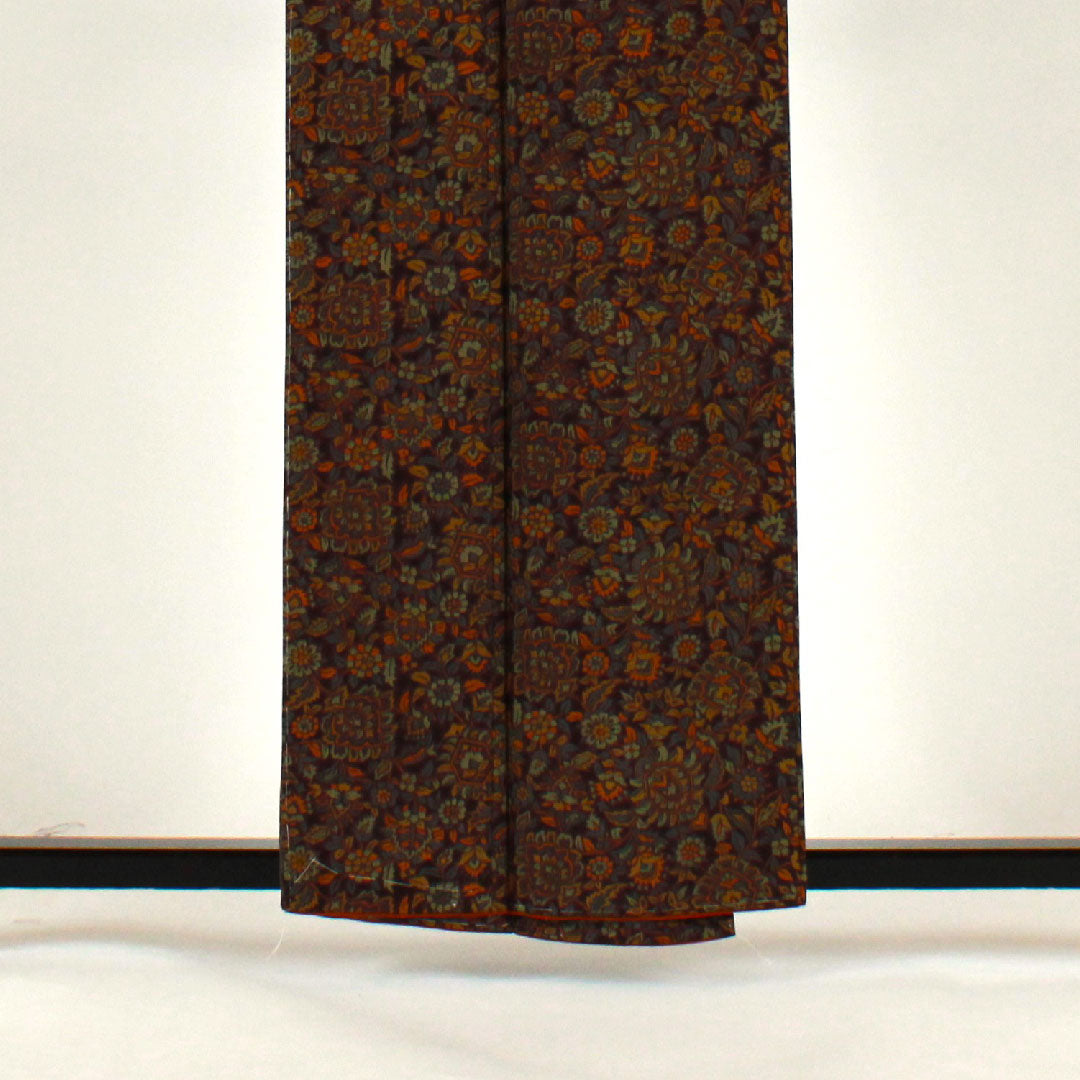 小紋 身丈160cm 裄丈62.5cm 袷  更紗模様  正絹 Sランク 紫系 1115001732420