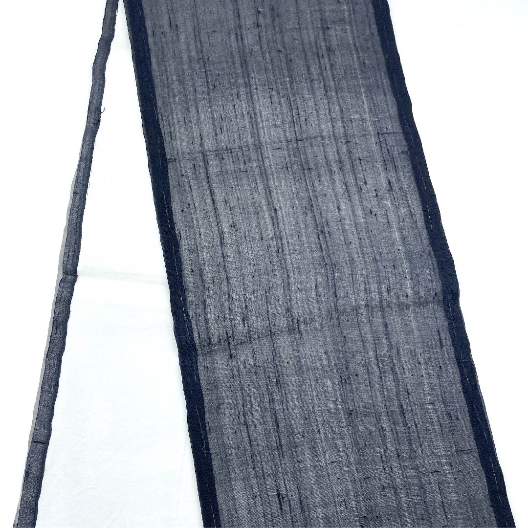 名古屋帯 鋼色 夏帯 紗 絞り 抽象模様 絞り 帯丈370cm 正絹 Aランク ポイント柄 カジュアル グラデーション系 1124004493399  開き仕立て